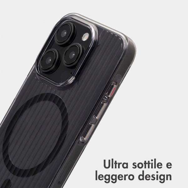 Accezz Cover Lite con MagSafe | Fluted | Apple iPhone 15 Pro - Nero