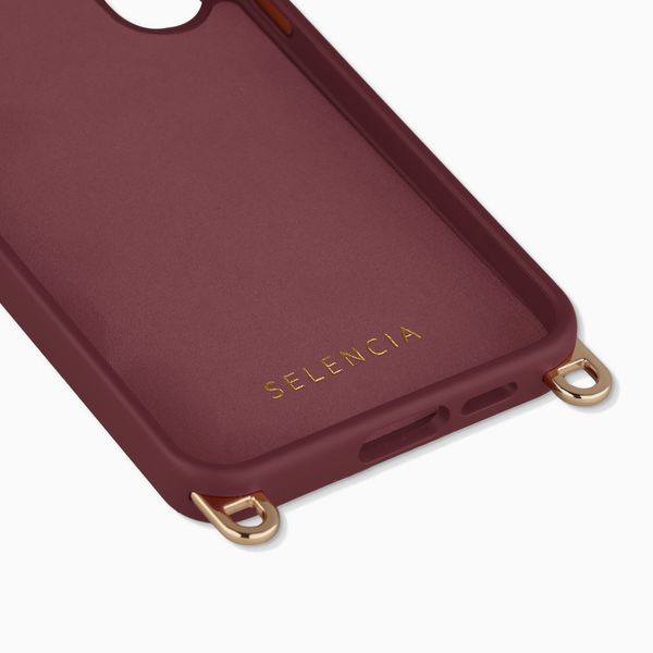 Selencia Cover posteriore Rivièra con MagSafe con ganci rimovibili Samsung Galaxy S24 FE - Bold Burgundy