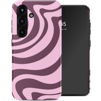 Selencia Cover posteriore Vivid con MagSafe Samsung Galaxy S25 - Wavy Swirl Pink Plum