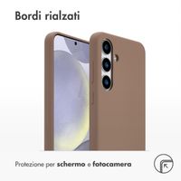 Accezz Cover in silicone liquido con MagSafe Samsung Galaxy S24 Plus - Marrone chiaro