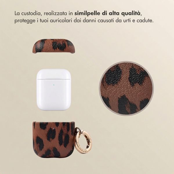 Selencia Cover Sabi stampa pantera  Apple Airpods 1 / 2 - Mocha Brown