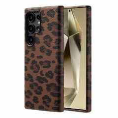 Selencia Cover Sabi Stampa pantera con MagSafe Samsung Galaxy S24 Ultra - Mocha Brown