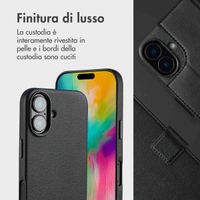 Accezz Cover in pelle 2 in 1 con MagSafe Apple iPhone 16 - Onyx Black