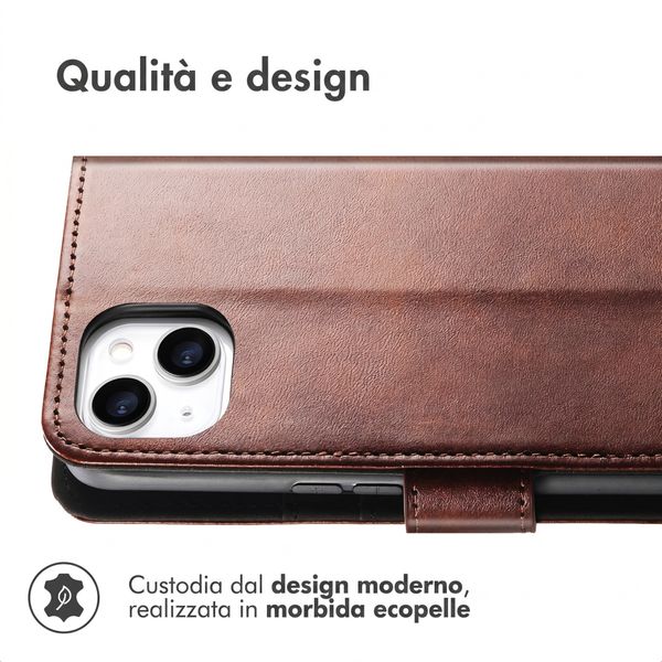 imoshion Cover a libro di Lusso Apple iPhone 14 / 13 - Marrone scuro