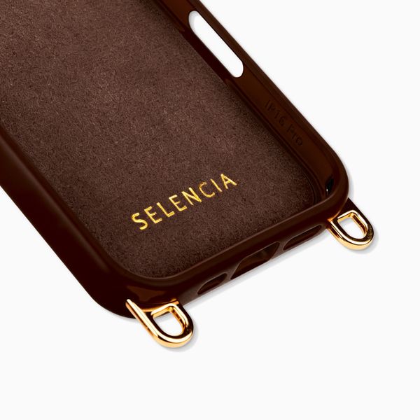 Selencia Cover posteriore Rivièra con MagSafe con ganci rimovibili Apple iPhone 16 Pro - Choco Brown