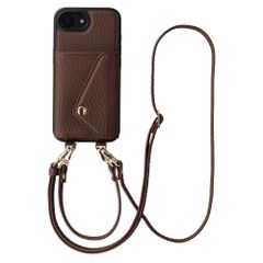 Selencia Cover per telefono Sera con cordino e portacarte a busta Apple iPhone 17e / 16e - Chocolate Brown