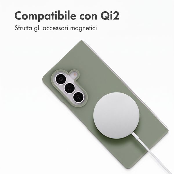 Accezz Cover in silicone liquido con MagSafe Samsung Galaxy Z Fold 8 Ultra - Cooper Green