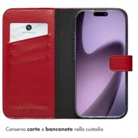 Selencia Cover a libro in vera pelle Apple iPhone 17 - Rosso