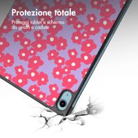 imoshion Cover Trifold Design Apple iPad 11 (2025) 11 pollici A16 / iPad 10 (2022) 10.9 pollici - Dusty Rose Blossom