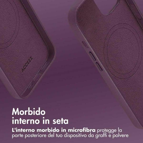 Accezz Cover in Pelle con MagSafe Apple iPhone 12 (Pro) - Heath Purple