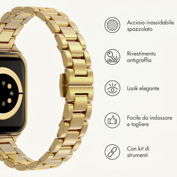 Selencia Cinturino sottile in acciaio a maglie Apple Watch | 38/40/41/42 mm - Oro