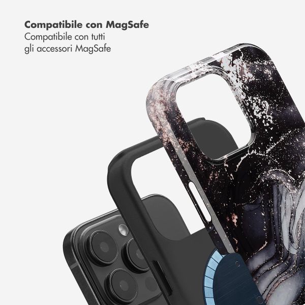 Selencia Cover posteriore Vivid con MagSafe Apple iPhone 16 Pro - Chic Marble Black