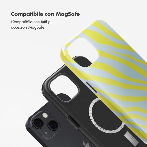 Selencia Cover posteriore Vivid con MagSafe Apple iPhone 13 - Zebra Winter Sky Titanium Yellow