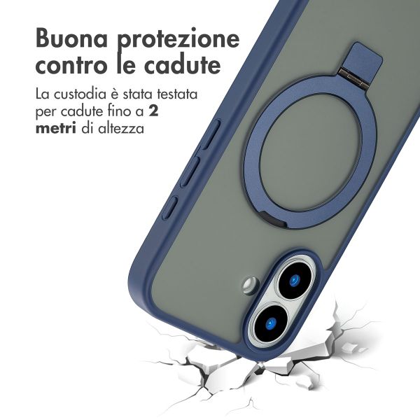 Accezz Cover con anello e supporto con MagSafe Apple iPhone 16 - Blu