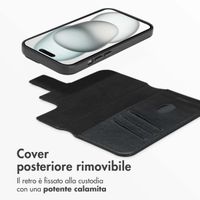 Accezz Cover in pelle 2 in 1 con MagSafe Apple iPhone 15 - Onyx Black