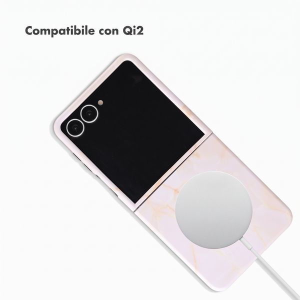 Selencia Cover posteriore Vivid con MagSafe Samsung Galaxy Z Flip 8 - Golden Beige Marble