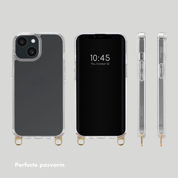 Selencia Cover trasparente con ganci + laccetto da polso Lova Apple iPhone 14 - Arancio