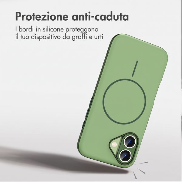 imoshion Cover posteriore Color con Thin MagSafe Ring Apple iPhone 16 - Verde scuro