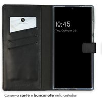 Selencia Cover a libro in vera pelle Samsung Galaxy S24 Ultra - Nero