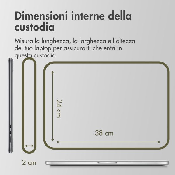Accezz Cover per laptop 15-16 pollici - Laptopsleeve - Nera