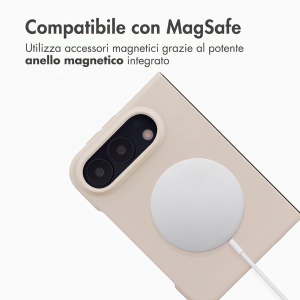 Accezz Cover in silicone liquido con MagSafe Apple iPhone Duo - Stone