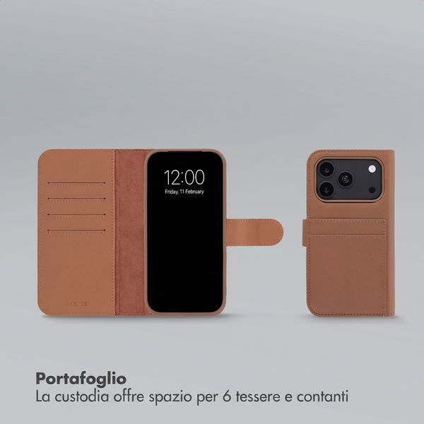 Accezz Cover a libro Edge rimovibile con MagSafe Apple iPhone 18 Pro / 17 Pro - Marrone