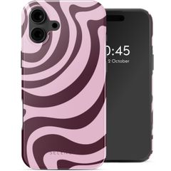 Selencia Cover posteriore Vivid con MagSafe Apple iPhone 16 - Wavy Swirl Pink Plum