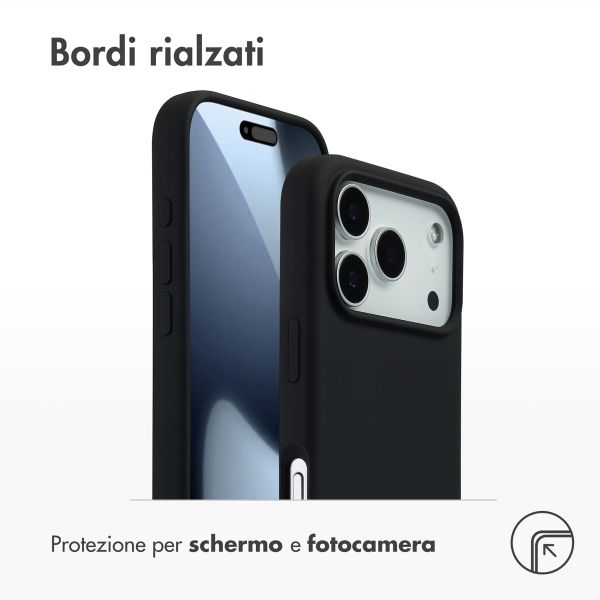 Accezz Cover in silicone liquido con MagSafe Apple iPhone 17 Pro - Nero