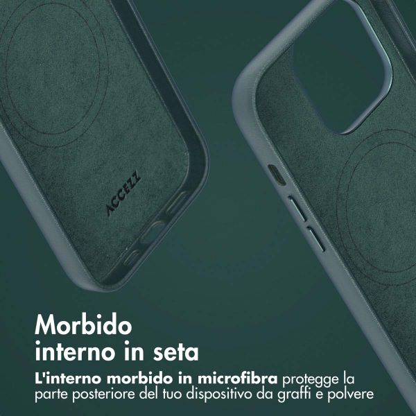 Accezz Cover in pelle 2 in 1 con MagSafe Apple iPhone 14 Pro - Cedar Green