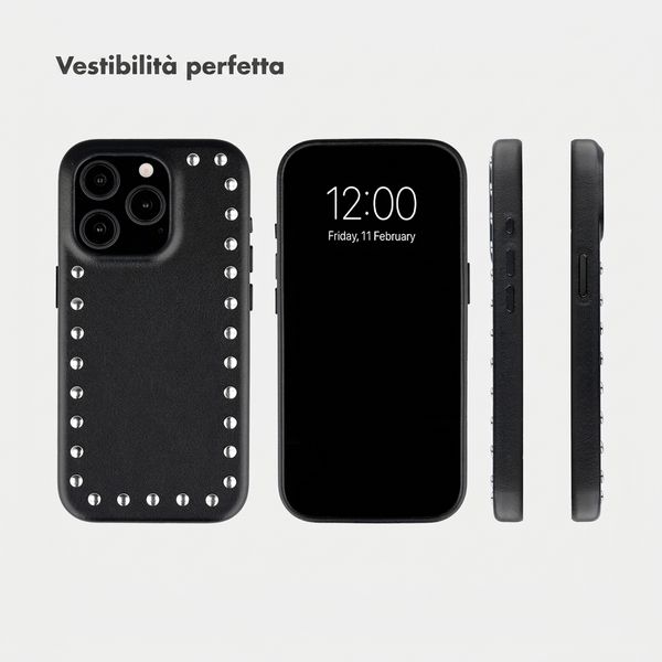Selencia Cover posteriore Studs con MagSafe Apple iPhone 15 Pro - Velvet Black