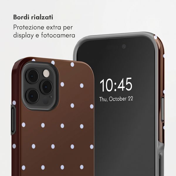 Selencia Cover Posteriore Vivid Apple iPhone 12 (Pro) - Happy Dots Chocolate