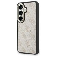 Guess Cover Posteriore 4G Leather con MagSafe Samsung Galaxy S26 - Gold Edge - Pink