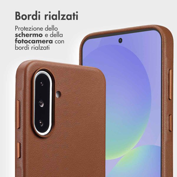 Accezz Cover in pelle 2 in 1 con MagSafe Samsung Galaxy A36 / A56 - Marrone caffè