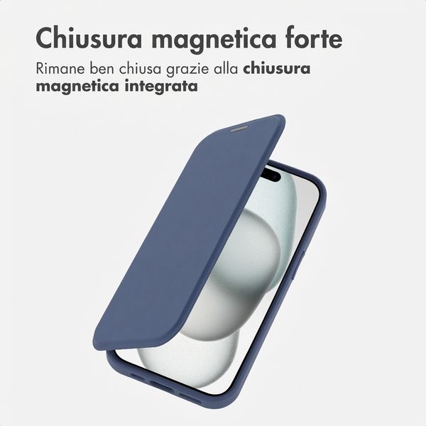 imoshion Bookcase trasparente con MagSafe Apple iPhone 15 - Blu
