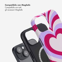 Selencia Cover posteriore Vivid con MagSafe Apple iPhone 14 - Double Hearts Rubine Red Lilac