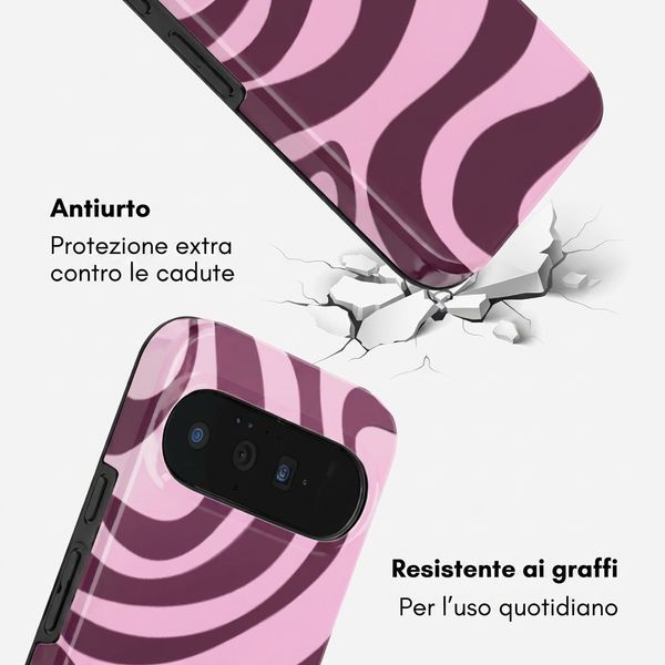 Selencia Cover posteriore Vivid con MagSafe Google Pixel 11 Pro - Wavy Swirl Pink Plum