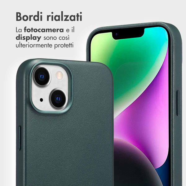 Accezz Cover in pelle 2 in 1 con MagSafe Apple iPhone 14 - Cedar Green