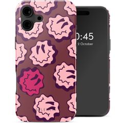 Selencia Cover posteriore Vivid con MagSafe Apple iPhone 16 - Wavy Smiley Pink