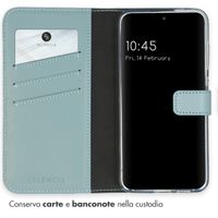 Selencia Cover a libro in vera pelle Samsung Galaxy S24 - Air Blue