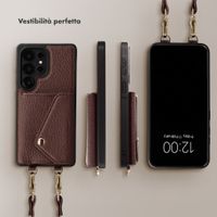 Selencia Cover per telefono Sera con cordino e portacarte a busta Samsung Galaxy S25 Ultra - Chocolate Brown