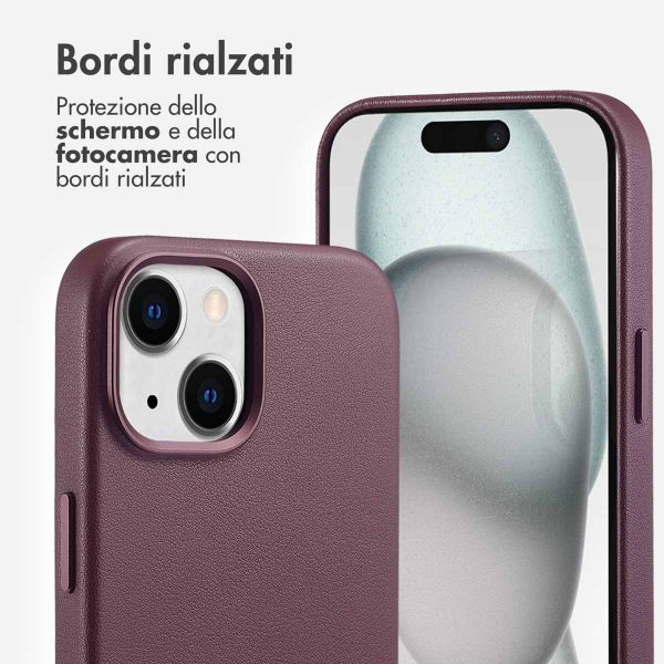 Accezz Cover in Pelle con MagSafe Apple iPhone 15 - Heath Purple