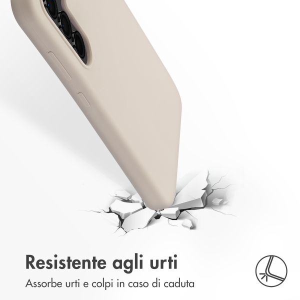 Accezz Cover in silicone liquido con MagSafe Samsung Galaxy S24 FE - Stone