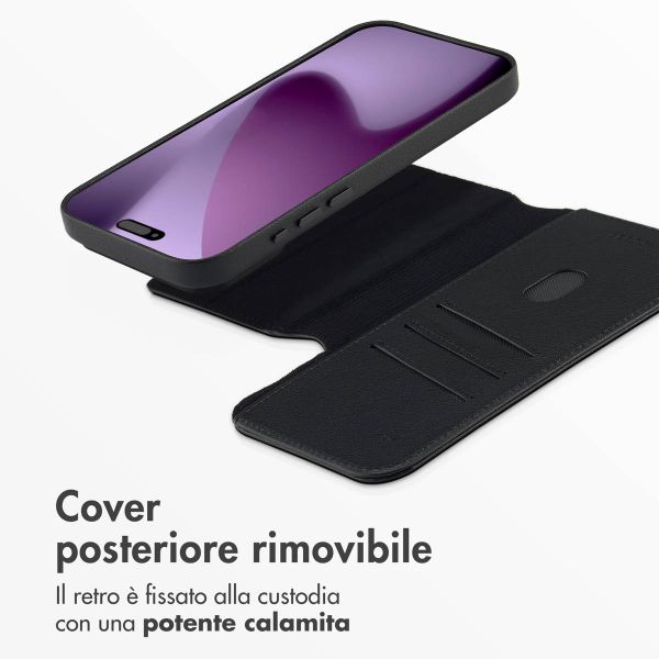Accezz Cover in pelle 2 in 1 con MagSafe Apple iPhone 17 Pro Max - Onyx Black