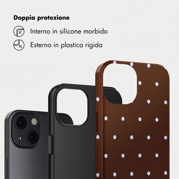 Selencia Cover Posteriore Vivid Apple iPhone 13 - Happy Dots Chocolate