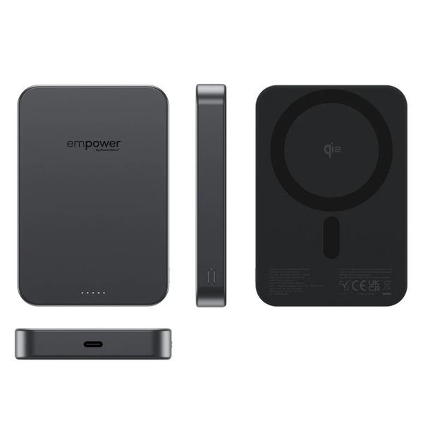 Empower by PanzerGlass Empower Bank Powerbank 10.000 mAh - Powerbank wireless - MagSafe e Qi2 - Space Black