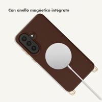 Selencia Cover posteriore Rivièra con MagSafe con ganci rimovibili Samsung Galaxy A57 (5G) - Choco Brown