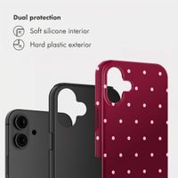 Selencia Vivid Backcover Apple iPhone 16 - Happy Dots Burgundy