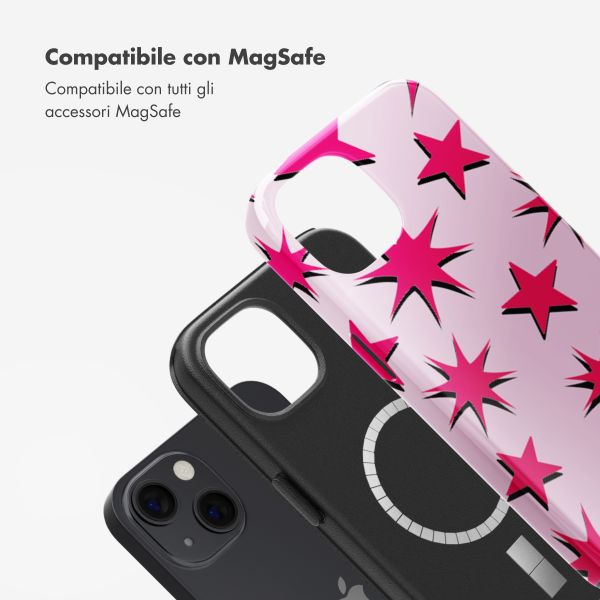 Selencia Cover posteriore Vivid con MagSafe Apple iPhone 13 - Stars Rubine Red Light Pink
