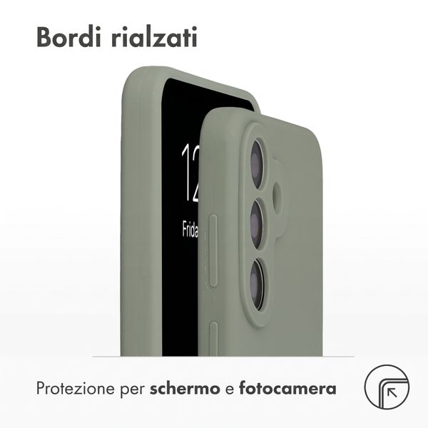 Accezz Cover in silicone liquido con MagSafe Samsung Galaxy S26 FE - Cooper Green