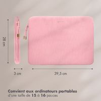 Selencia Cover per laptop in velluto a coste 15-16 pollici - Sleeve per laptop - Soft Blush